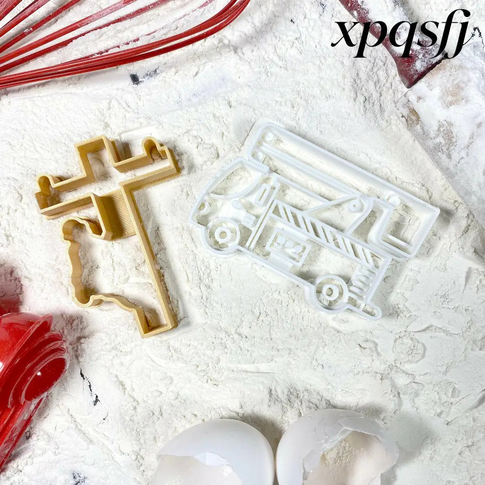 Lineman On Utility Pole and Bucket Truck 2-Piece Cookie Cutter Set - USA Made - Cookie Cutters