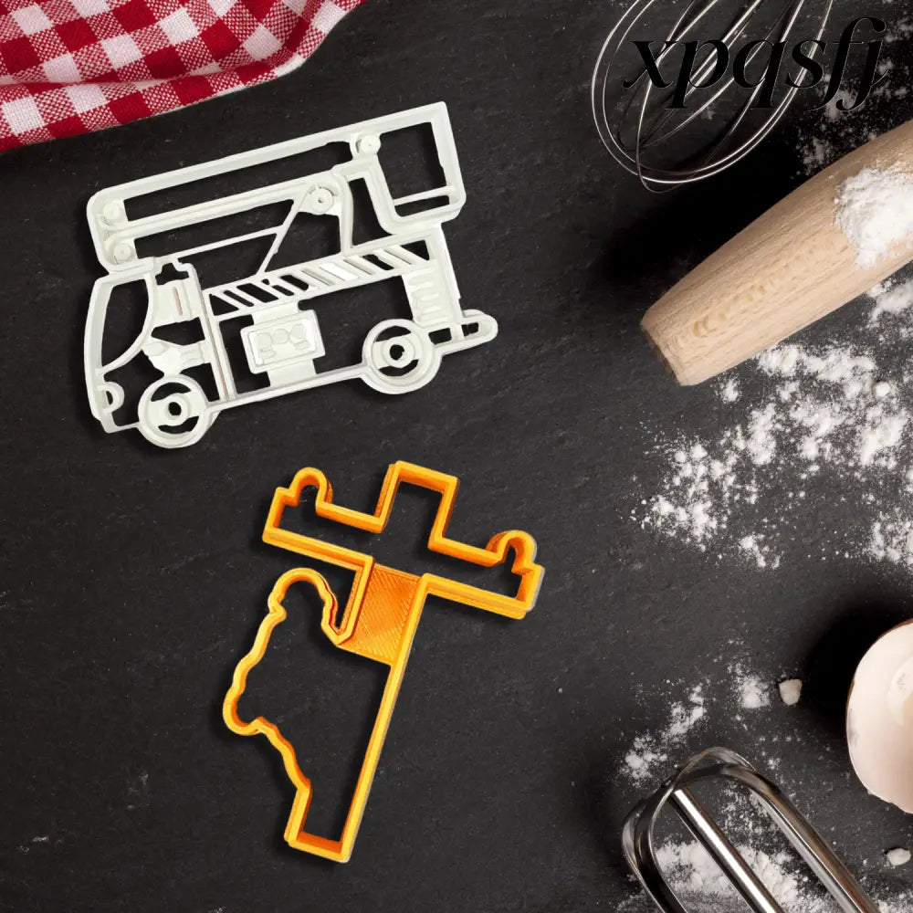 Lineman On Utility Pole and Bucket Truck 2-Piece Cookie Cutter Set - USA Made - Cookie Cutters