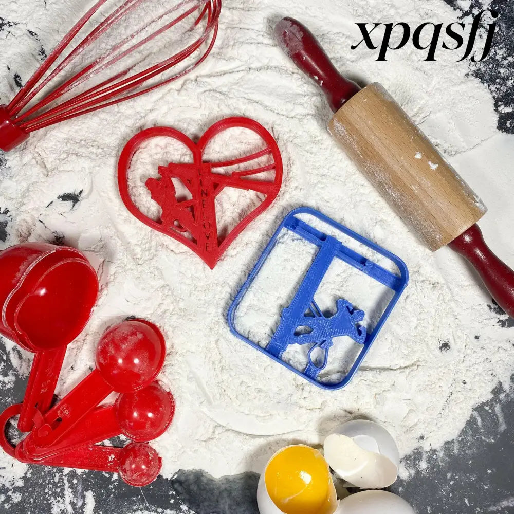 My Heart is On The Line Cookie Cutter Set - USA Made - Cookie Cutter