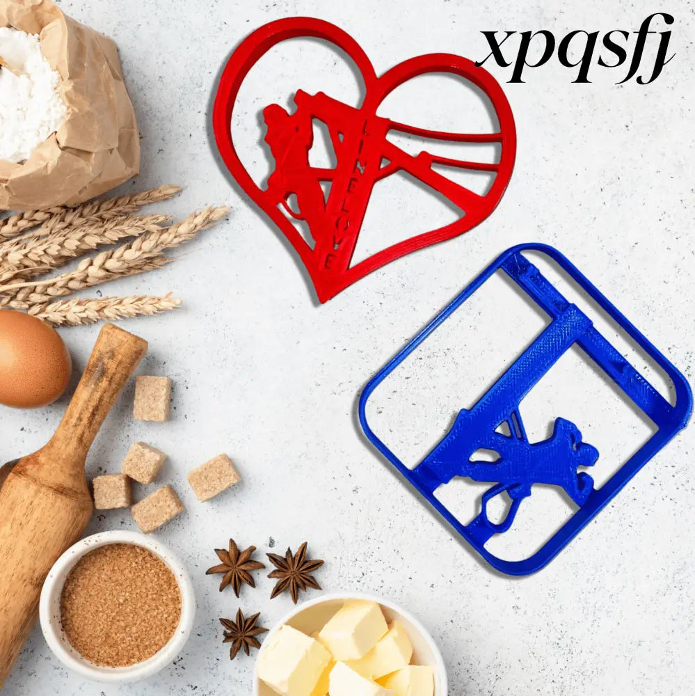 My Heart is On The Line Cookie Cutter Set - USA Made - Cookie Cutter