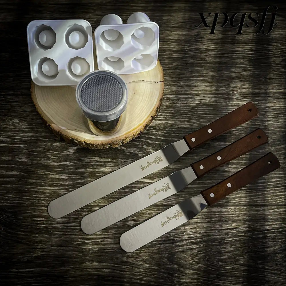’Storm Therapy’ Baking Essentials - Cookie Shot Glass Molds - Baking Spatulas Set - Strainer